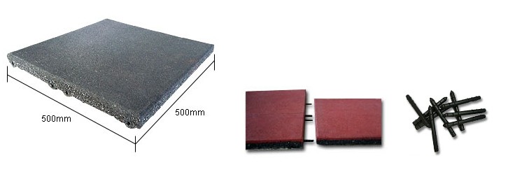 Thảm/Sàn cao su vuông có khớp nối